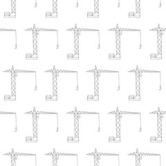 construction crane seamless vector pattern