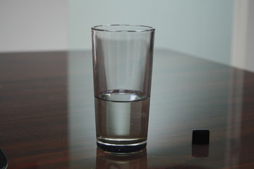 glass of water on the table