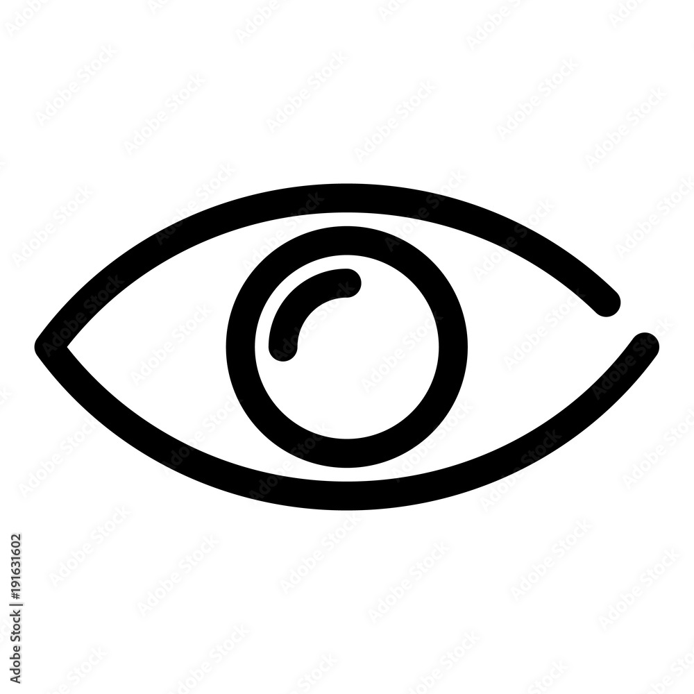 Poster eye icon. symbol of preview or searching. outline modern design element. simple black flat vector si