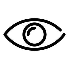 Eye icon. Symbol of preview or searching. Outline modern design element. Simple black flat vector sign with rounded corners.