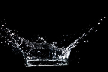 water splash on black