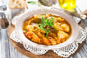 Stewed cabbage with meat