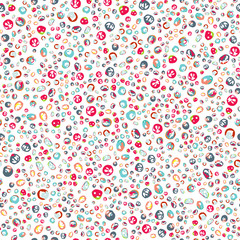 Pattern of 12 kinds of spots, different size, multicolor