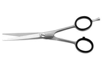 scissors metal hairdresser professional quality design shiny hand white background isolate