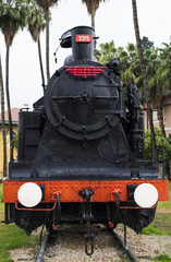 old black train, the soviet steam locomotive on rails