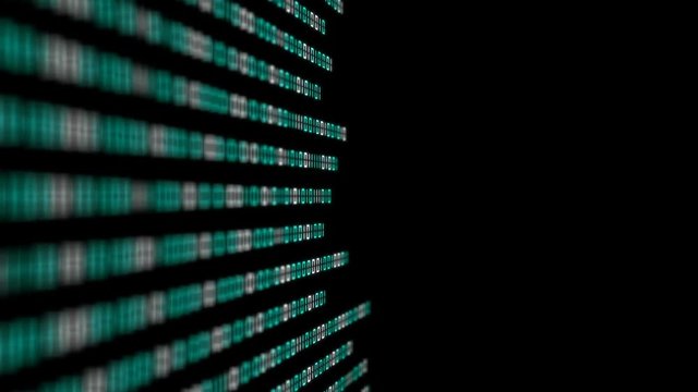 blue bars transmit white digits binary code code to the center of the screen 2. depth of field. place for text.events programmers. cinematic background. seamless loop.