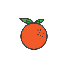 Orange fruit filled outline icon, line vector sign, linear colorful pictogram isolated on white. Symbol, logo illustration. Pixel perfect vector graphics