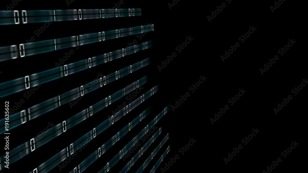 Poster blue rays transmit a binary code code to the center of the screen . place for text .events programme