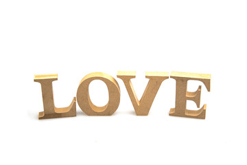 the word love isolated on white background