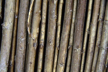 close-up, texture of wooden fence rods