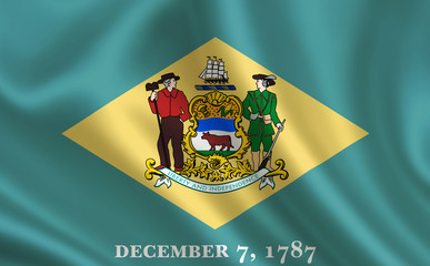 Flag of the state Delaware. A series of "flags of the United States of America" (The country - United States of America. USA) 