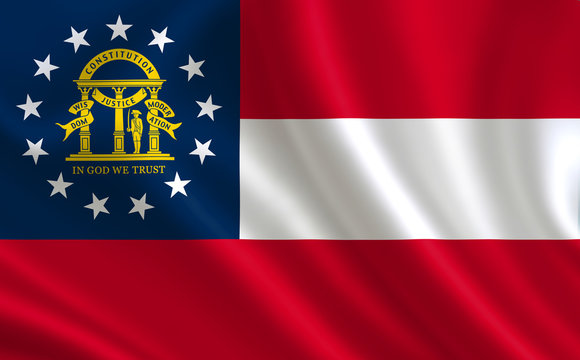 Flag of the state Georgia. A series of "flags of the United States of America" (The country - United States of America. USA)