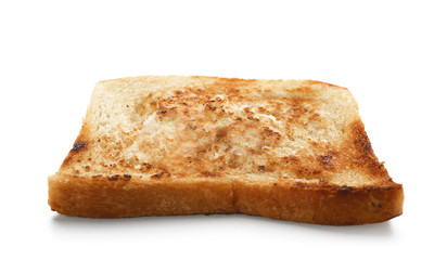 Toasted bread on white background