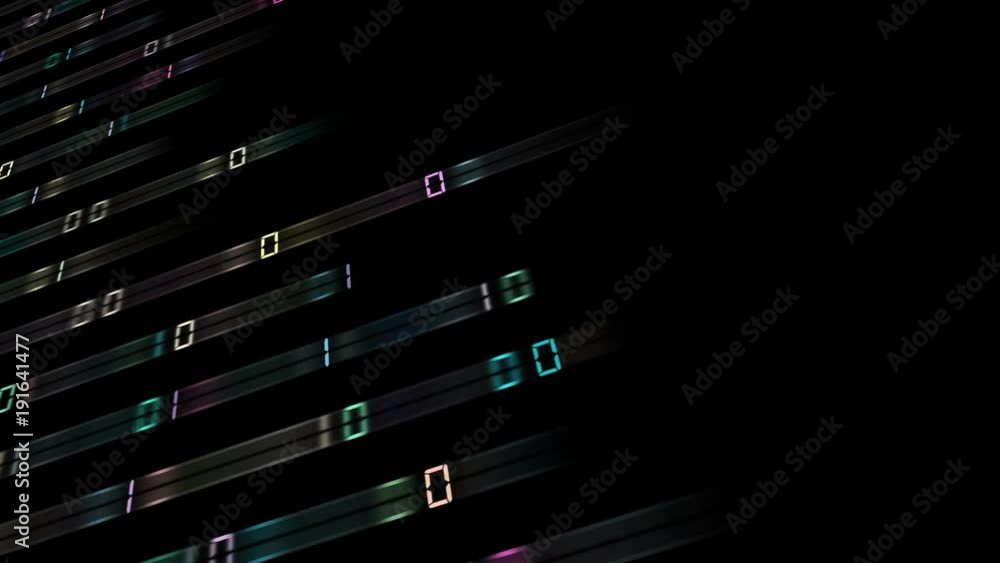 Poster the end of the line of code. bad tv. glitch rays transmit a binary code code to the center of the sc