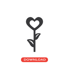Heart shaped flower icon