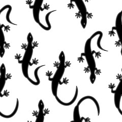Obraz premium Monochrome seamless texture in the form of lizards.