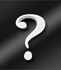 Naklejka premium Stock Illustration - Question Mark , 3D Illustration, Isolated against the Black Background.