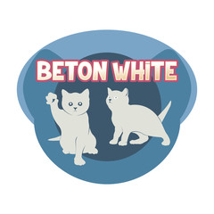 Bet On White. Vector illustration of two white kittens.