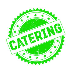 Catering green grunge stamp isolated