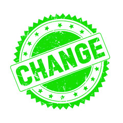 Change green grunge stamp isolated