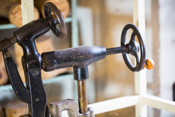 old machines in a shoemaker workshop