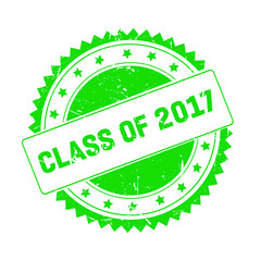 Class Of 2017 green grunge stamp isolated