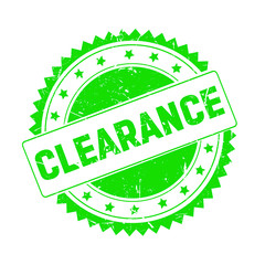 Clearance green grunge stamp isolated