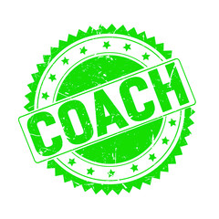 Coach green grunge stamp isolated