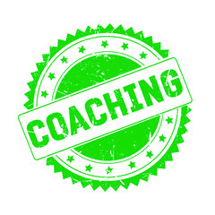 Coaching green grunge stamp isolated