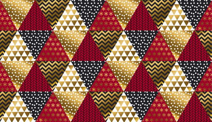 Fototapeta premium Red and gold xmas carnival pattern.