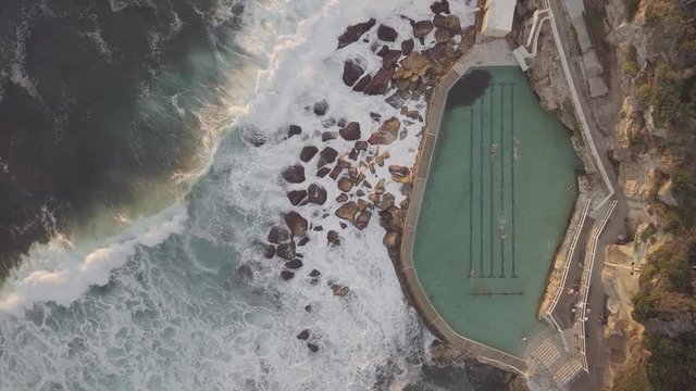 Bronte Beach Rockpool birds eye perspective
