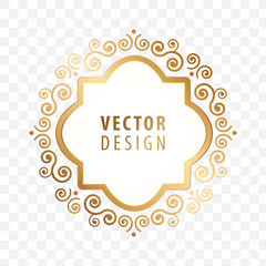 High Quality Luxury Frame on Transparent Background . Vector Isolated Illustration