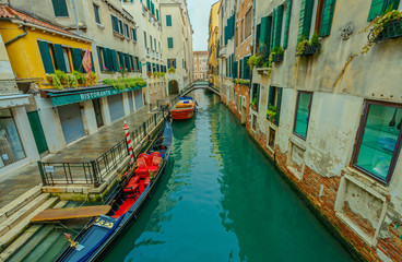 Obraz na płótnie Canvas Venezia small canal lagoon City in winter Travel europe Italy