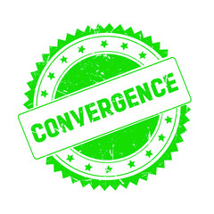 Convergence green grunge stamp isolated