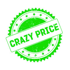 Crazy Price green grunge stamp isolated