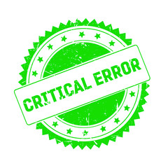 Critical Error green grunge stamp isolated