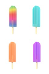 Popsicle icecream on stick set.