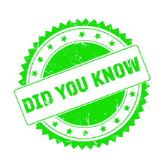 Did You Know green grunge stamp isolated