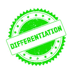 Differentiation green grunge stamp isolated