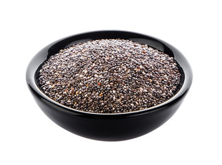chia in bowl on white background