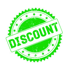 Discount green grunge stamp isolated