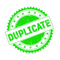 Duplicate green grunge stamp isolated