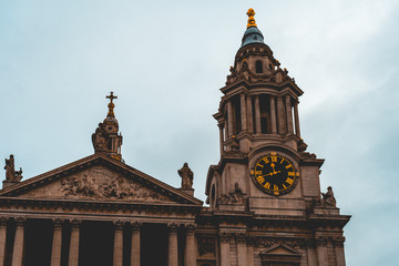 detailed view of sant pauls church on a cloudy day