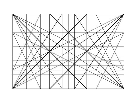 Modulor le Corbusier. Cover template. Harmonious measure to the human scale universally applicable to architecture and mechanics. Scalable vector illustration