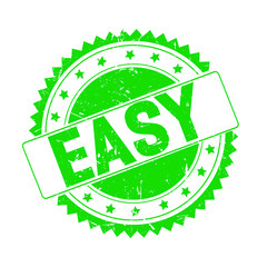 Easy green grunge stamp isolated