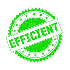 Efficient green grunge stamp isolated