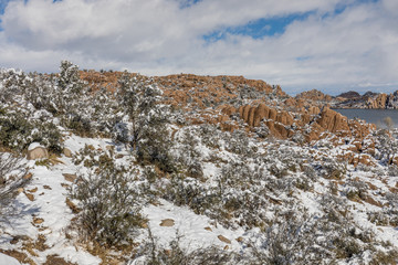 Winter Landscape at Watson Lake Prescott Arizona