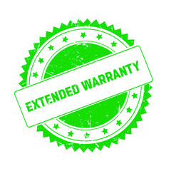 Extended Warranty green grunge stamp isolated