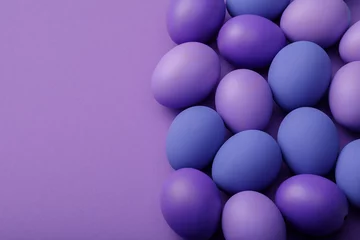 Outdoor-Kissen Purple easter eggs on a paper background with space for text © Sergey Chayko