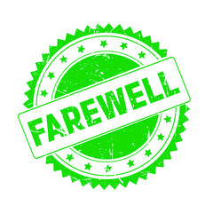 Farewell green grunge stamp isolated